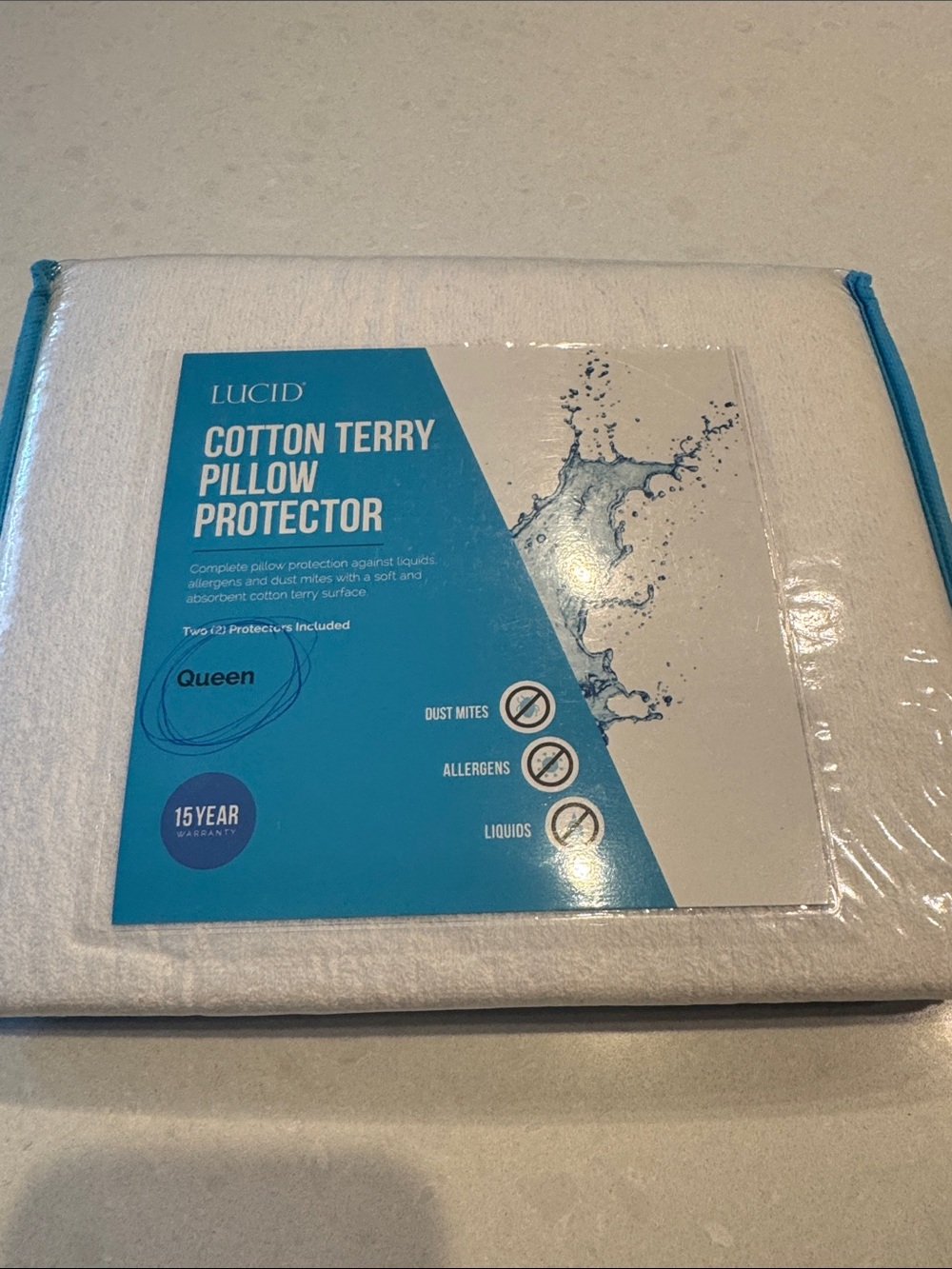 Cotton Terry Pillow Protector - White (Queen)